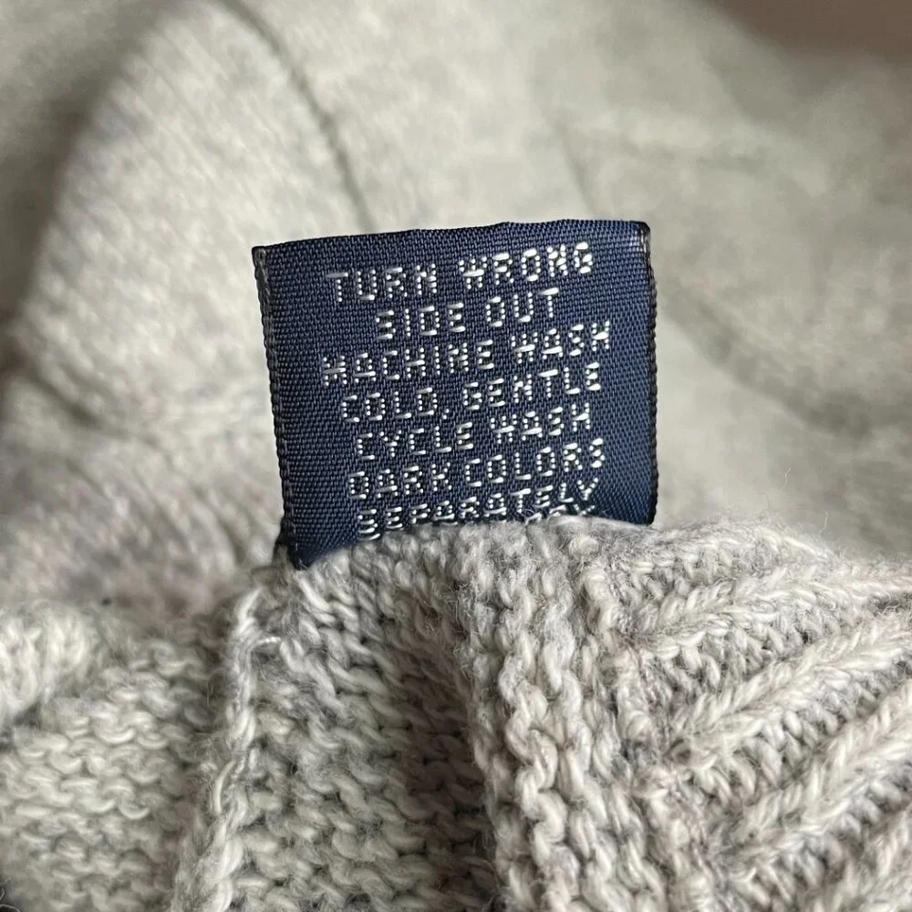 Vintage GANT USA Grey Cable Knit Sweater - Old Money Aesthetic L